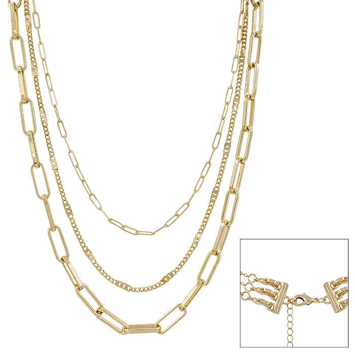 Gold Three Layered Necklace