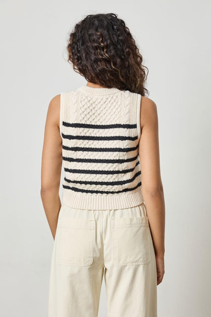 Cropped Cable Tank Sweater