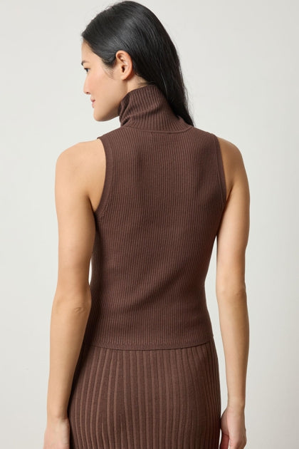 Rib Turtleneck Shell Sweater