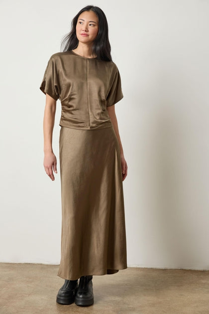 Satin Bias Maxi Skirt