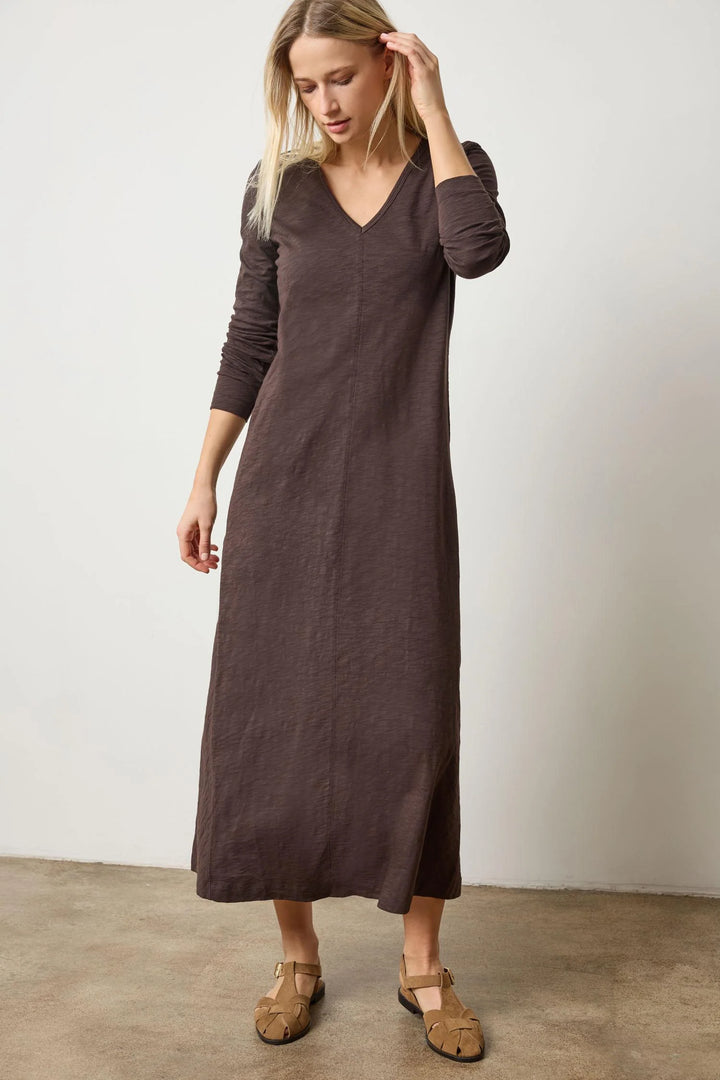 V-NECK MAXI DRESS