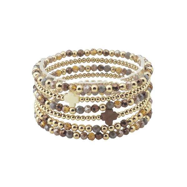CROSS STRETCH SET OF 5 BRACELETS