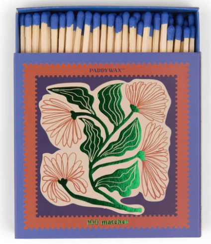 100 Jumbo Boxed Matches with Cobalt Tips