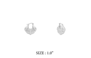 Puffy Pointed Shell Huggie 1" Earring