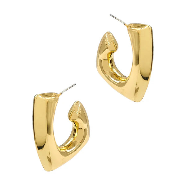 GOLD GEOMETRIC HOOP 1.25 EARRING
