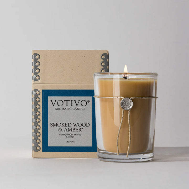 Smoke Wood and Amber Aromatic Candle