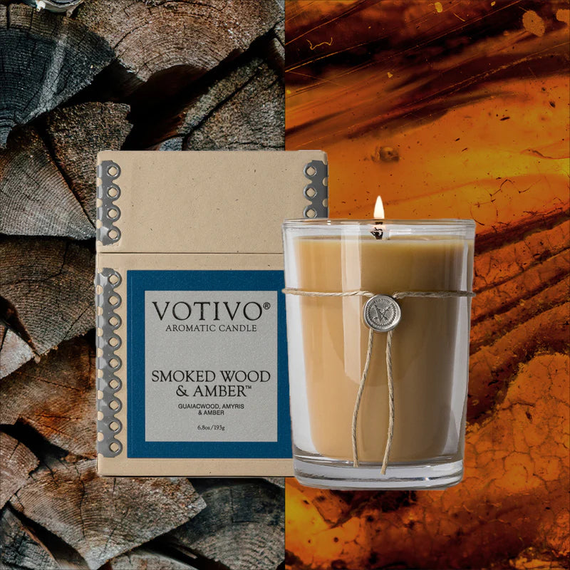 Smoke Wood and Amber Aromatic Candle
