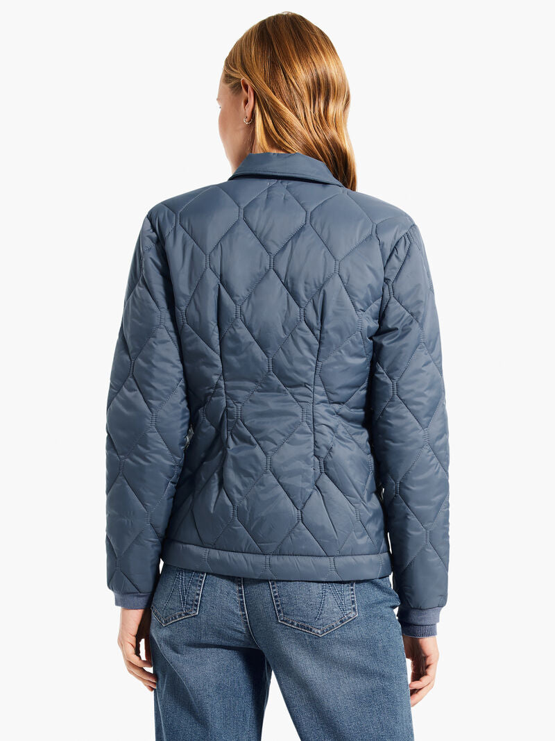 Knit Trim Puffer Jacket