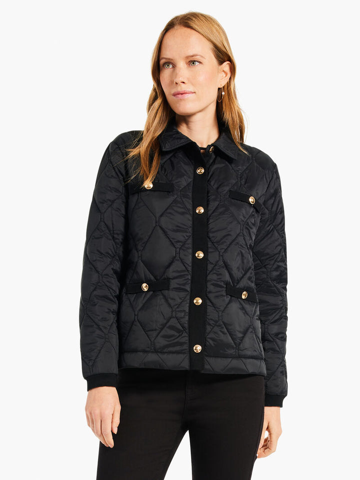 Knit Trim Puffer Jacket