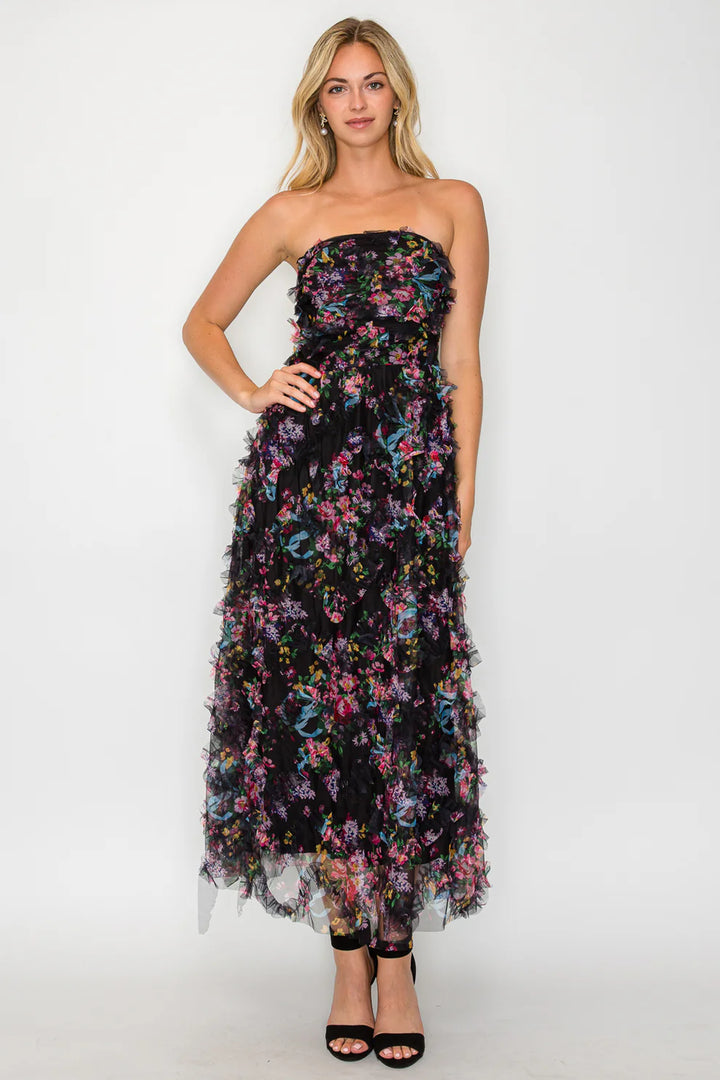 Whisper Bloom Tube Maxi Dress