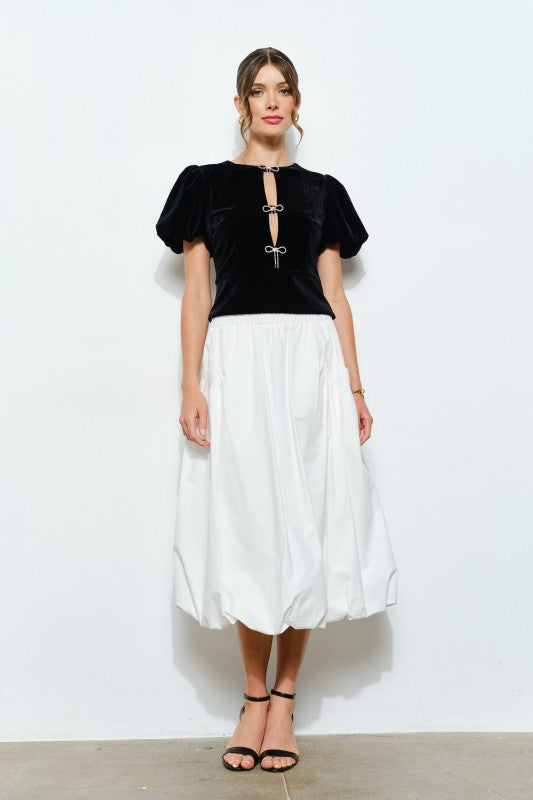 Puff Sleeve Bow Charm Top