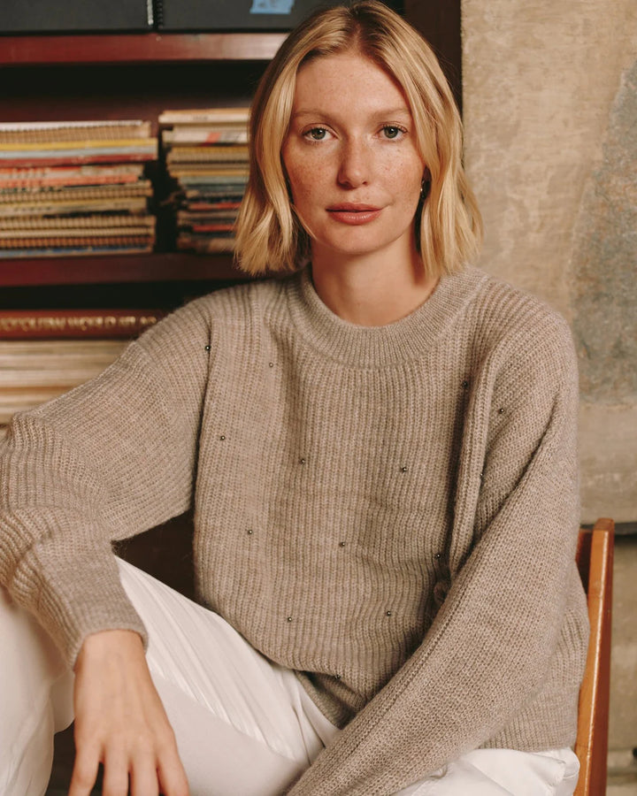 Beaded Crew Neck Sweater