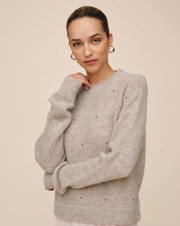 Beaded Crew Neck Sweater