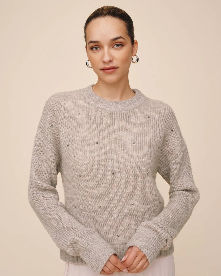 Beaded Crew Neck Sweater