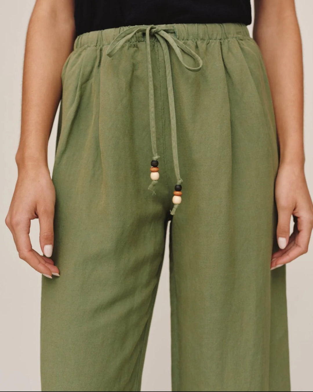 BEADED DRAWSTRING BEACH PANT