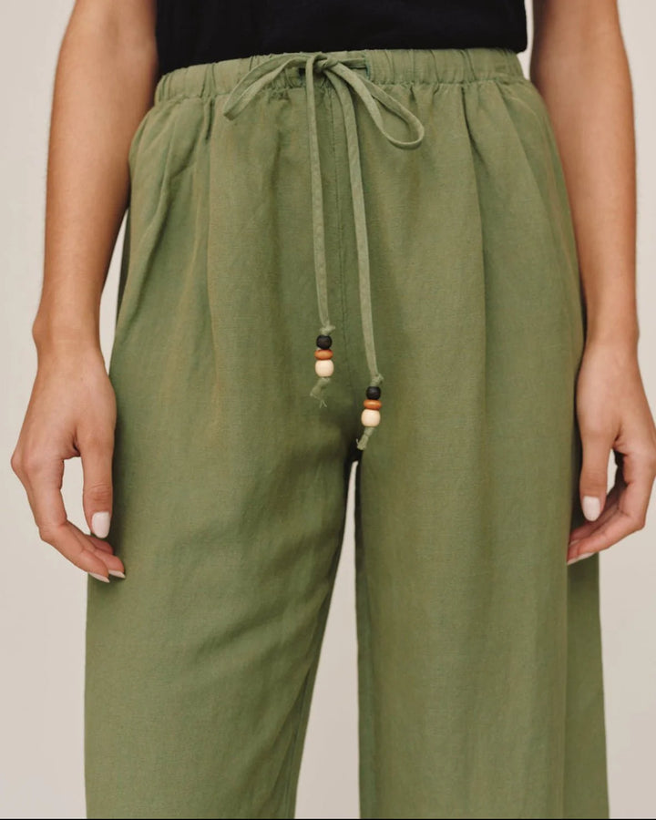 BEADED DRAWSTRING BEACH PANT