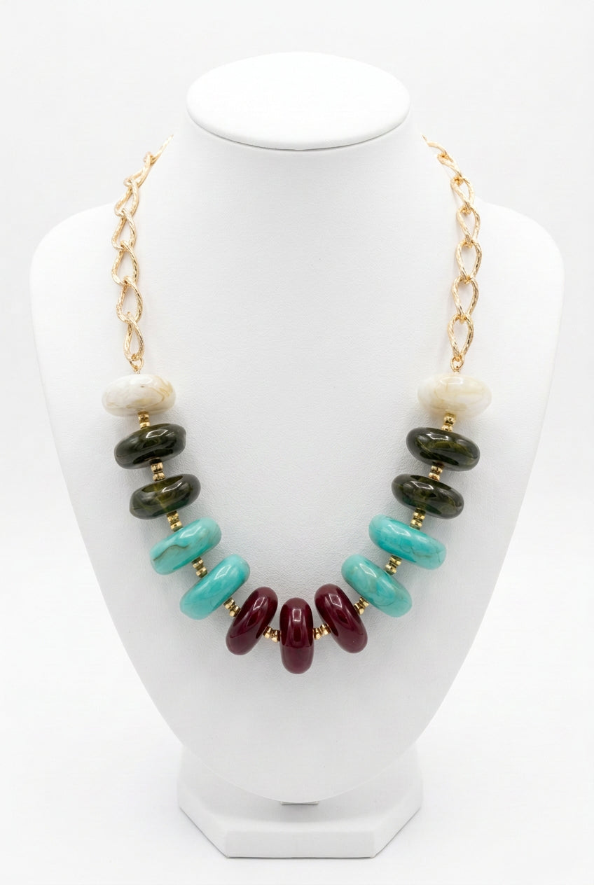 CHUNKY DONUT BEAD NECKLACE
