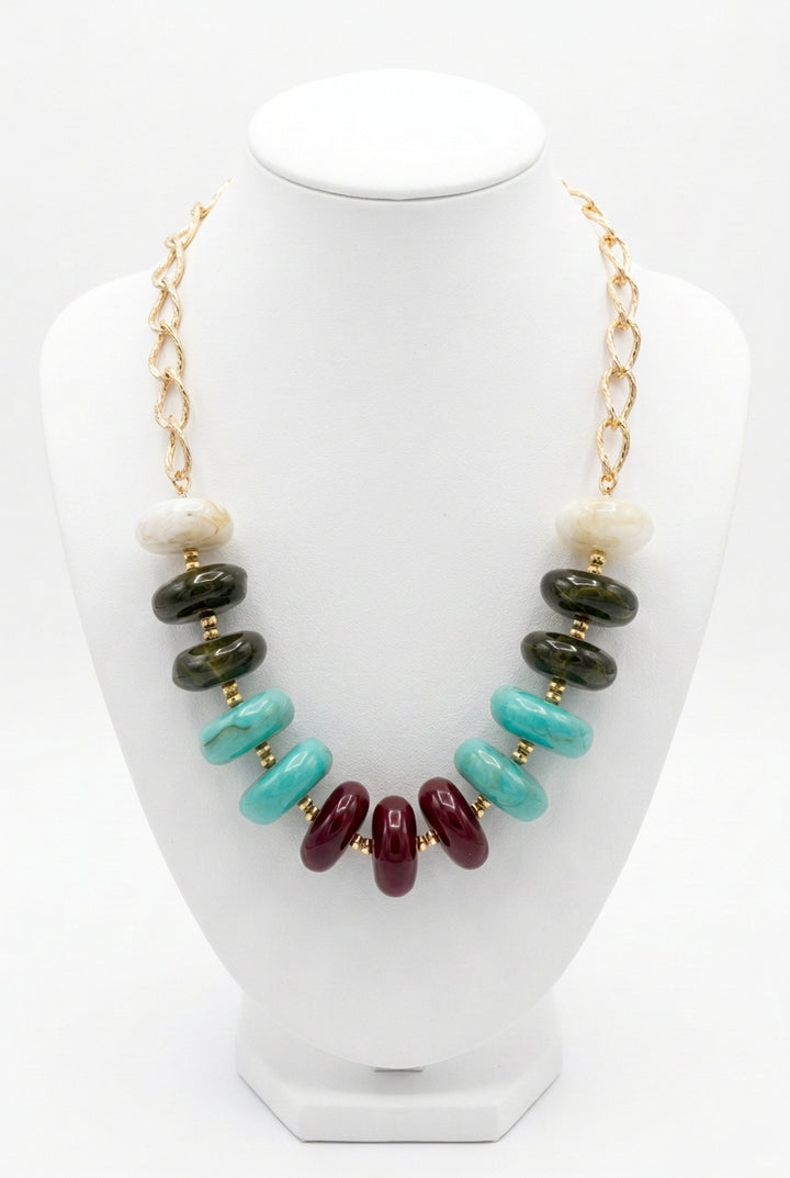 CHUNKY DONUT BEAD NECKLACE
