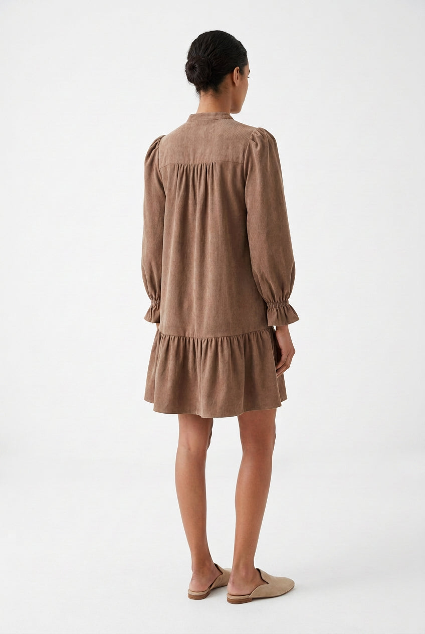 COLLAR FLOUNCED DRESS