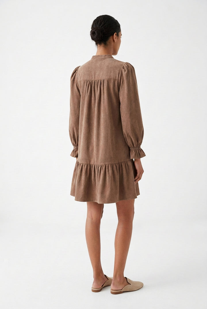 COLLAR FLOUNCED DRESS