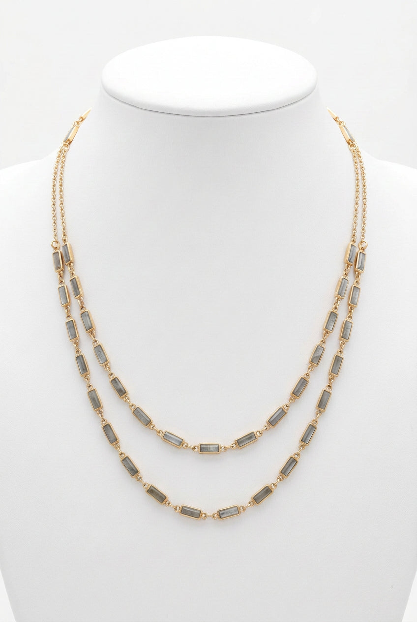 DOUBLE LAYERED COLOR NECKLACE