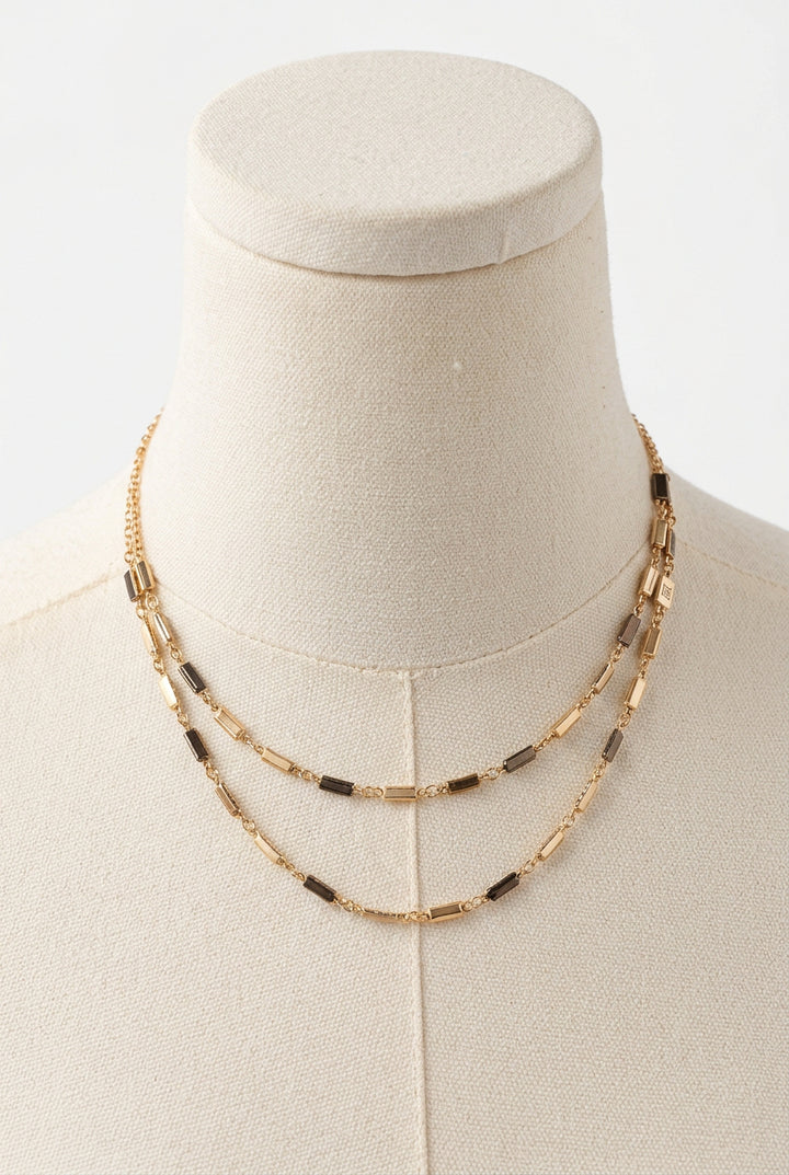 DOUBLE LAYERED COLOR NECKLACE