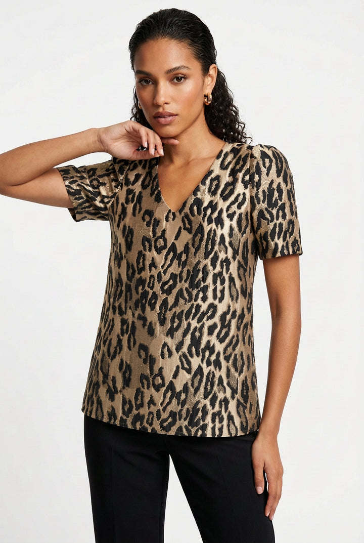 V-NECK PUFF SLEEVE TOP