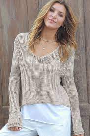 Cropped Maui Cotton V Sweater