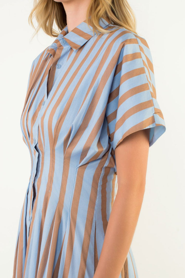 Striped Button Up Maxi Dress