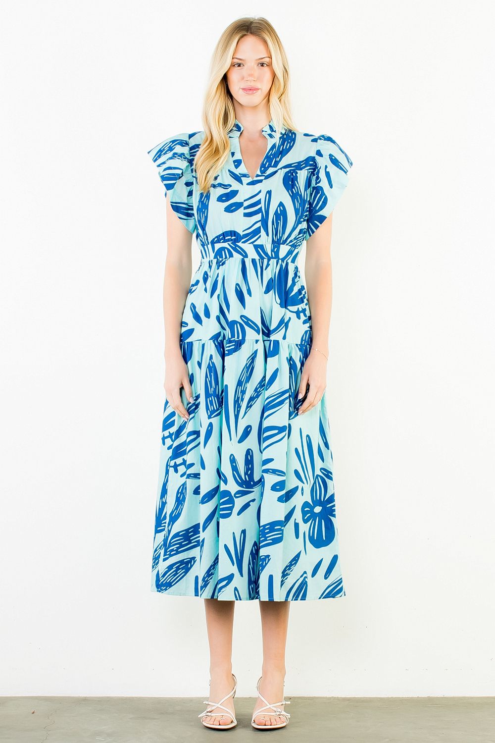 LEAF PRINT SHORT DRESS