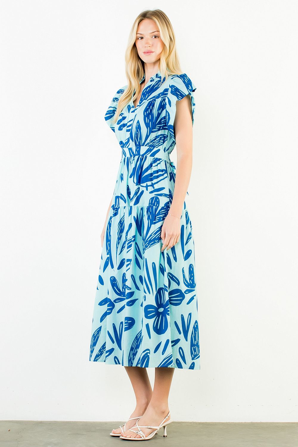 LEAF PRINT SHORT DRESS