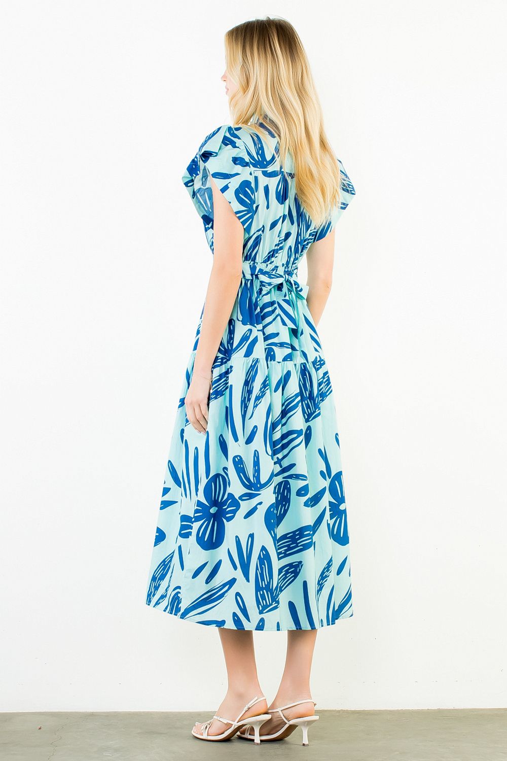 LEAF PRINT SHORT DRESS