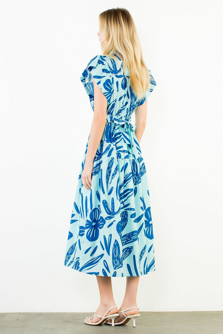 LEAF PRINT SHORT DRESS