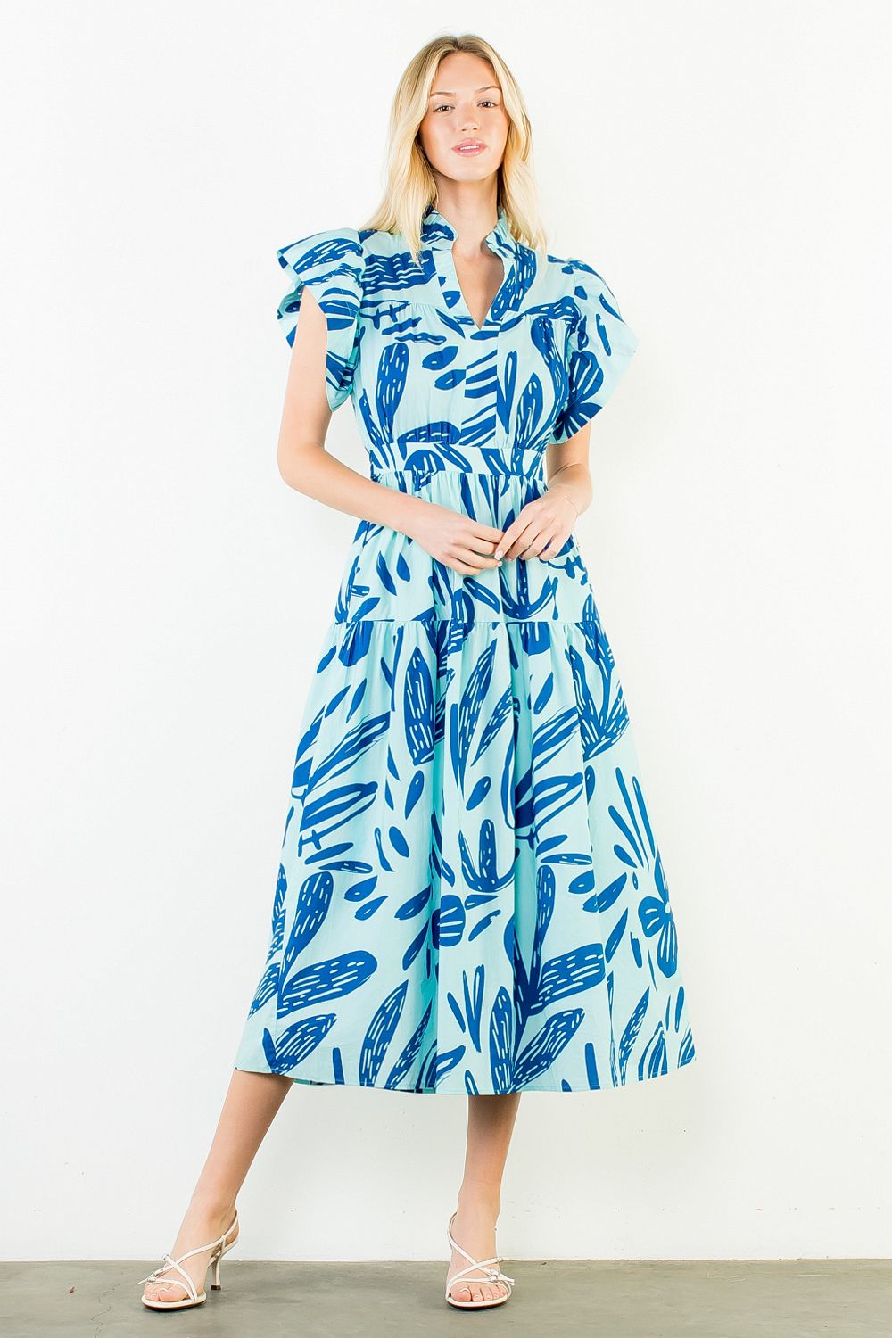 LEAF PRINT SHORT DRESS