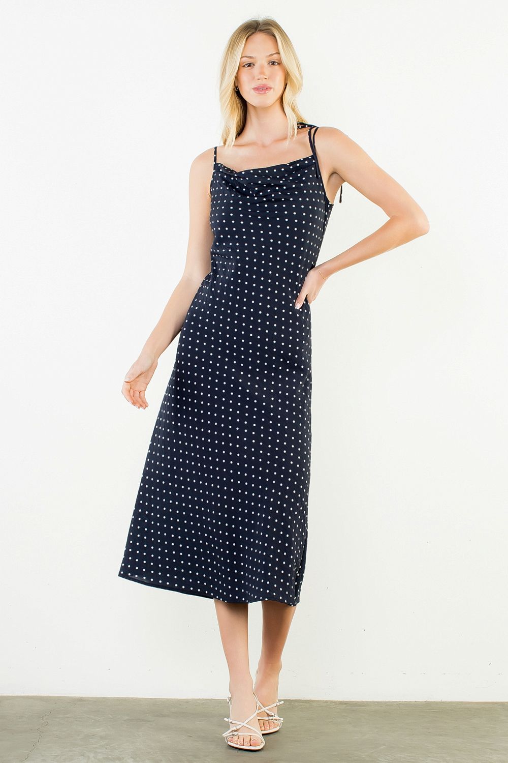 POLKA DOT MIDI DRESS