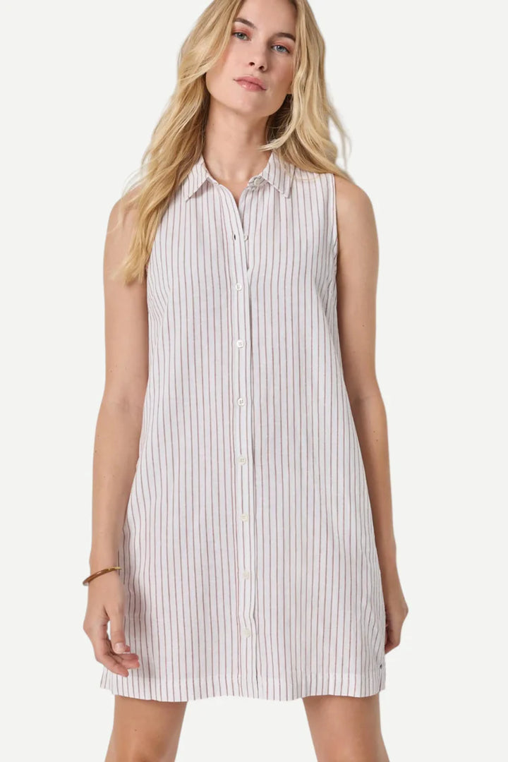 STRIPED BUTTON DOWN DRESS