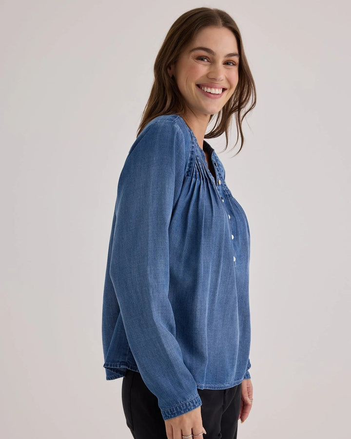 Long Sleeve Pintuck Pullover
