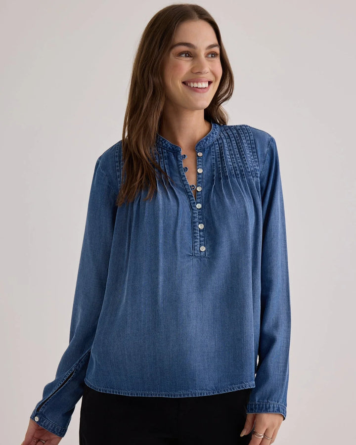 Long Sleeve Pintuck Pullover