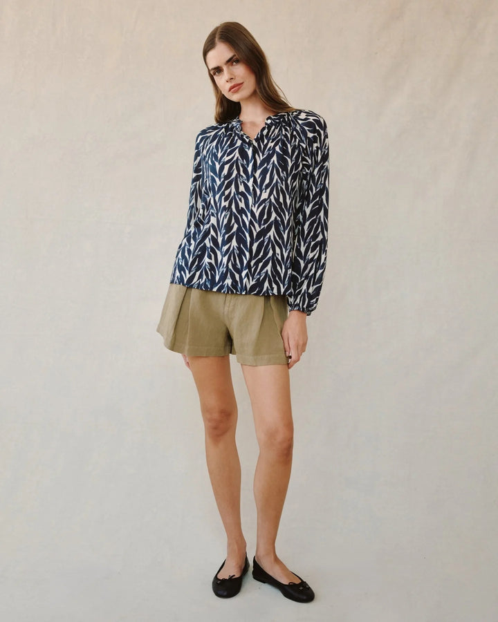 Long Sleeve Shirred Raglan Shirt