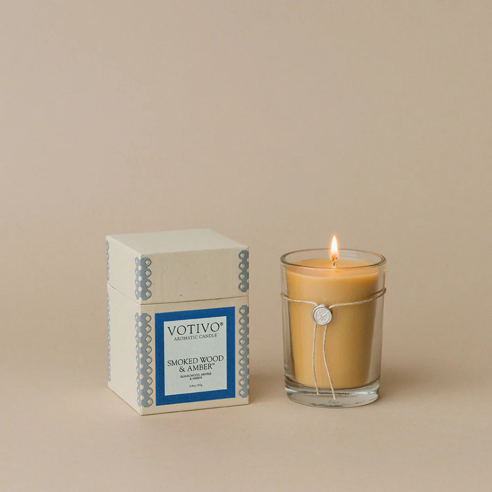 Smoke Wood and Amber Aromatic Candle