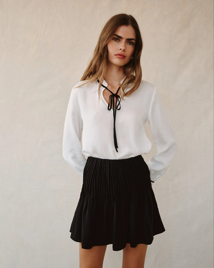 Pintuck Mini Skirt
