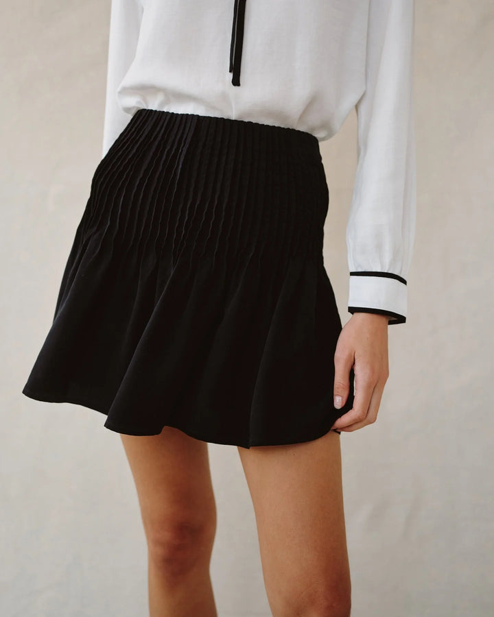 Pintuck Mini Skirt