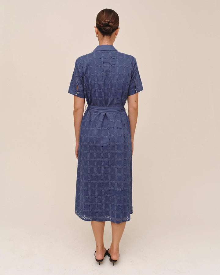 SHORT SLEEVE MIDI SHIRT DRESS
