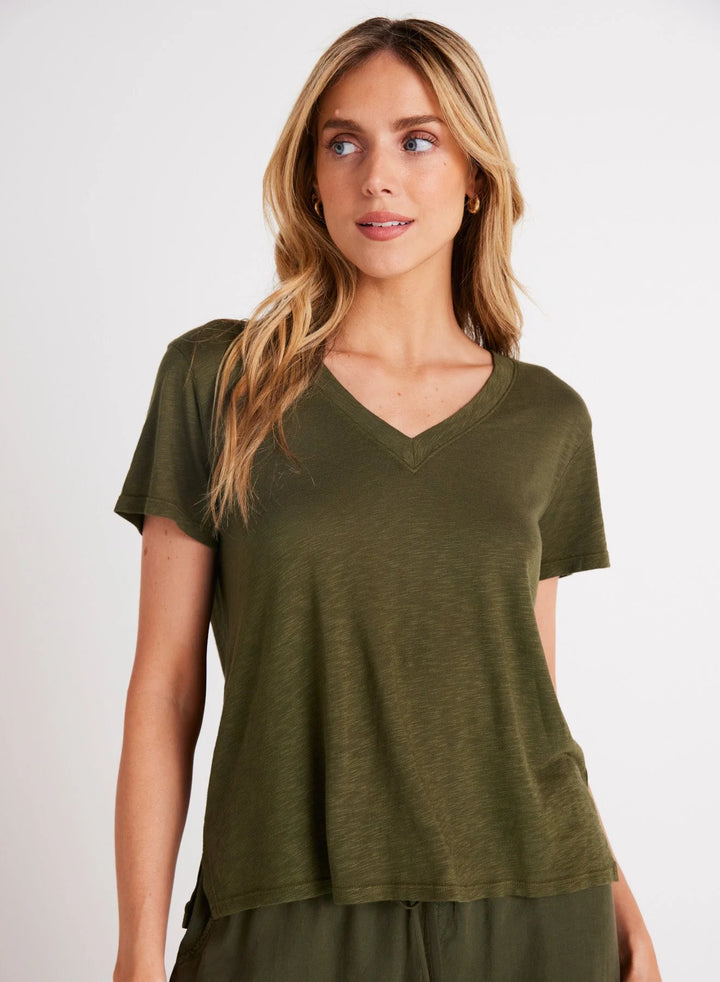 Side Slit V-Neck Tee