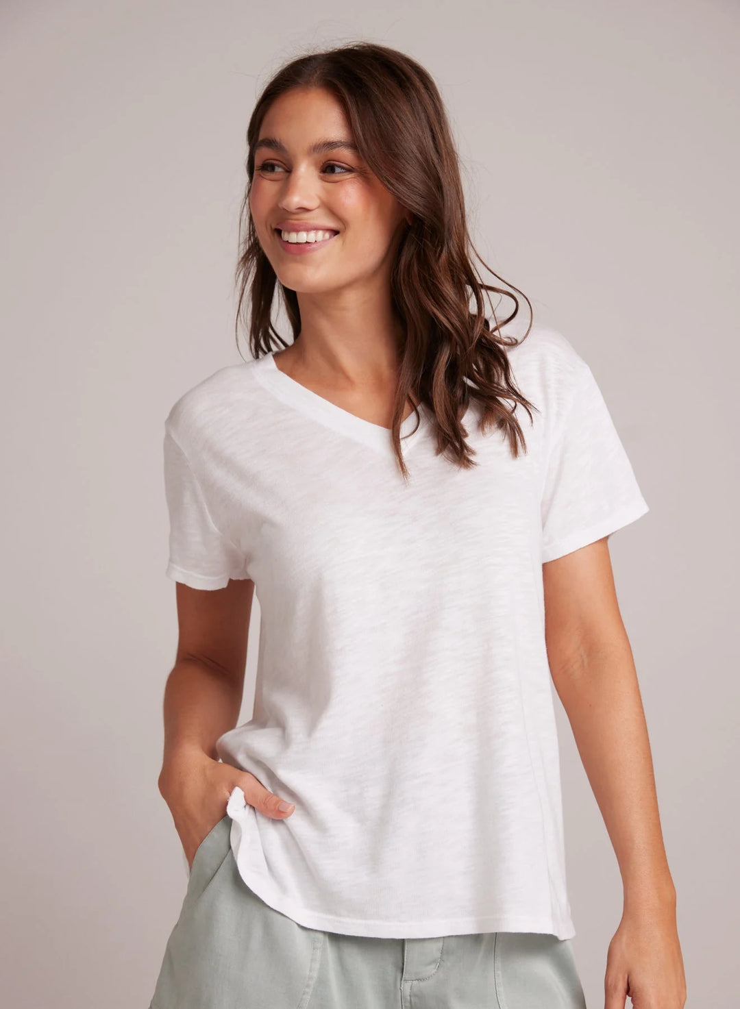 Side Slit V-Neck Tee