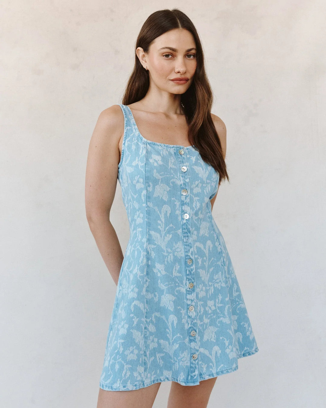 Sleeveless Button Front Fitted Dress