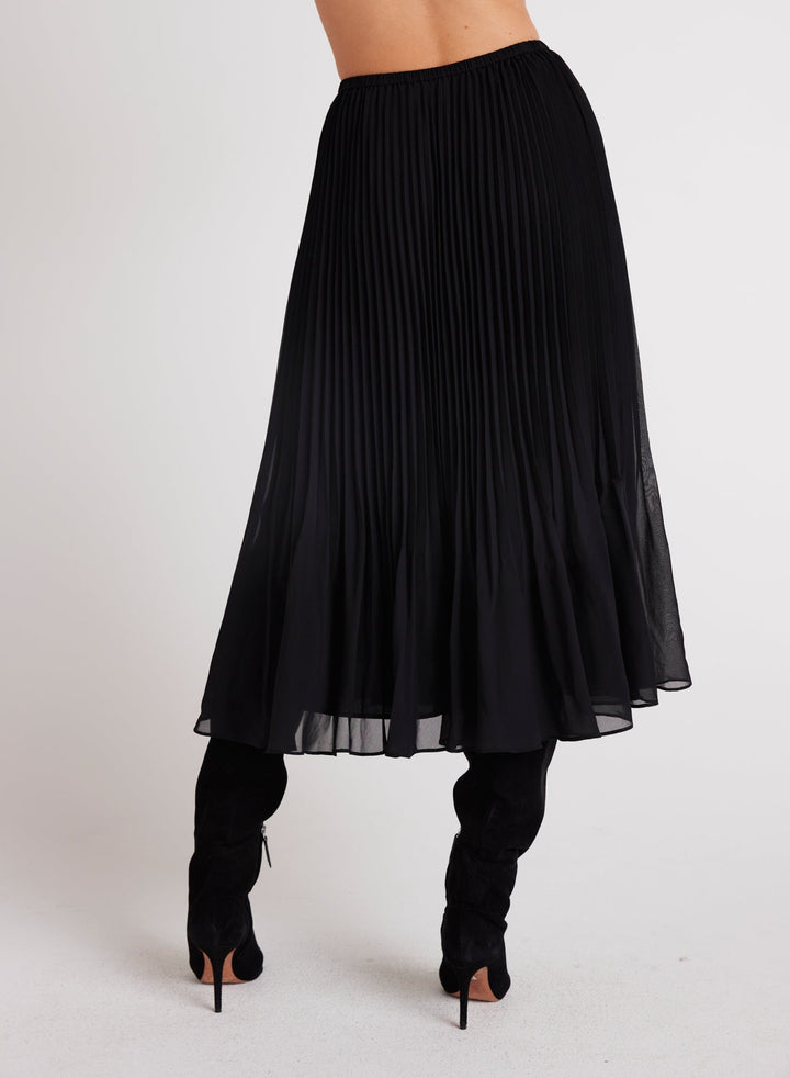 Sunburst Pleat Chiffon Midi Skirt