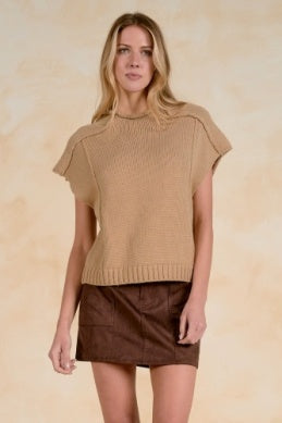 CREW NECK SHORT SLEEVE SWEATER