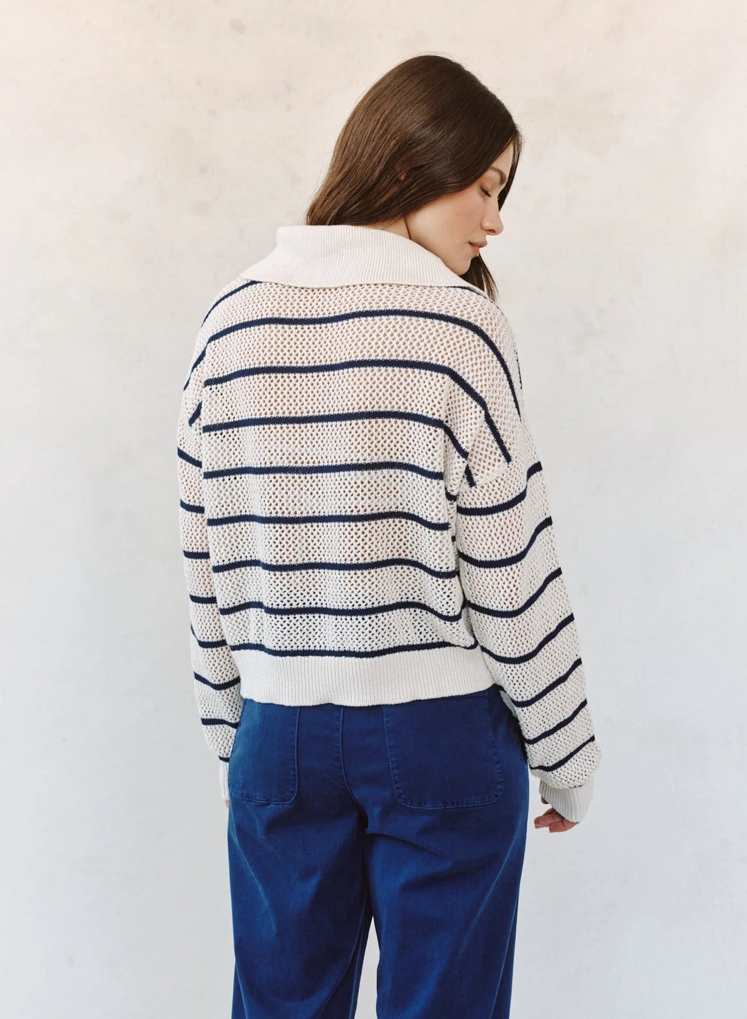 Tassel Tie Open Knit Sweater