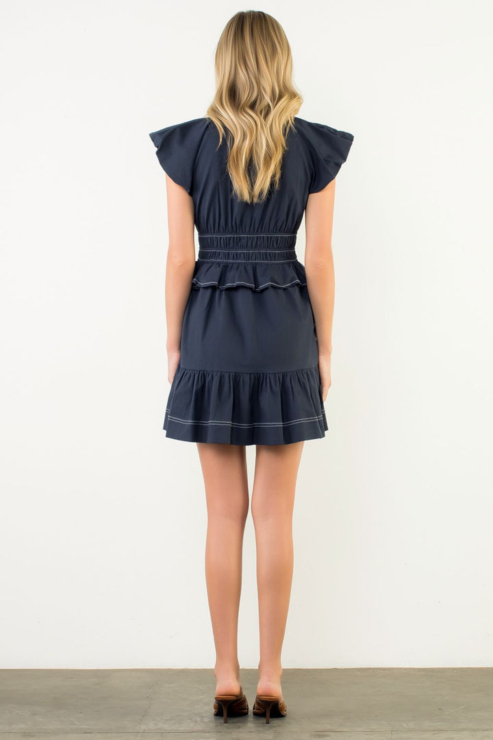 Short Sleeve V-neck Dress